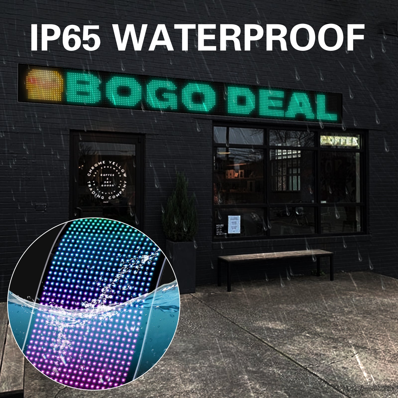 Programmable LED Matrix Panel Flexible Screen IP65 with APP Control 192*1762mm 12