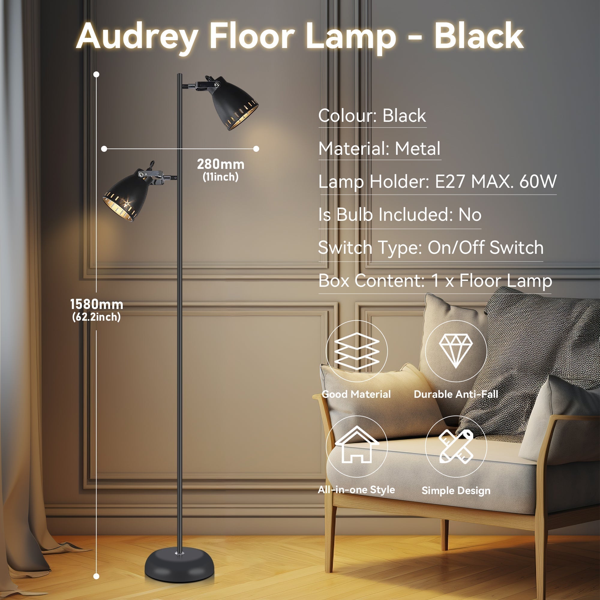 Audrey Floor Lamp - Black 7