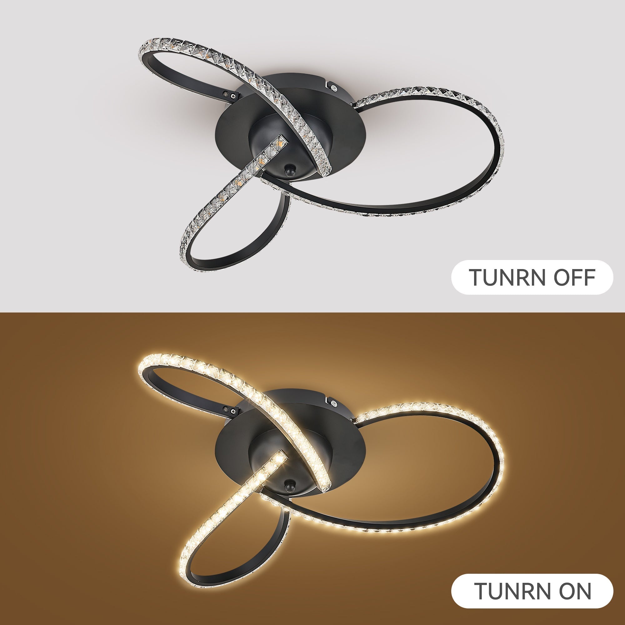 Irie Dimmable 3 Lights LED Ceiling Light - Black 7