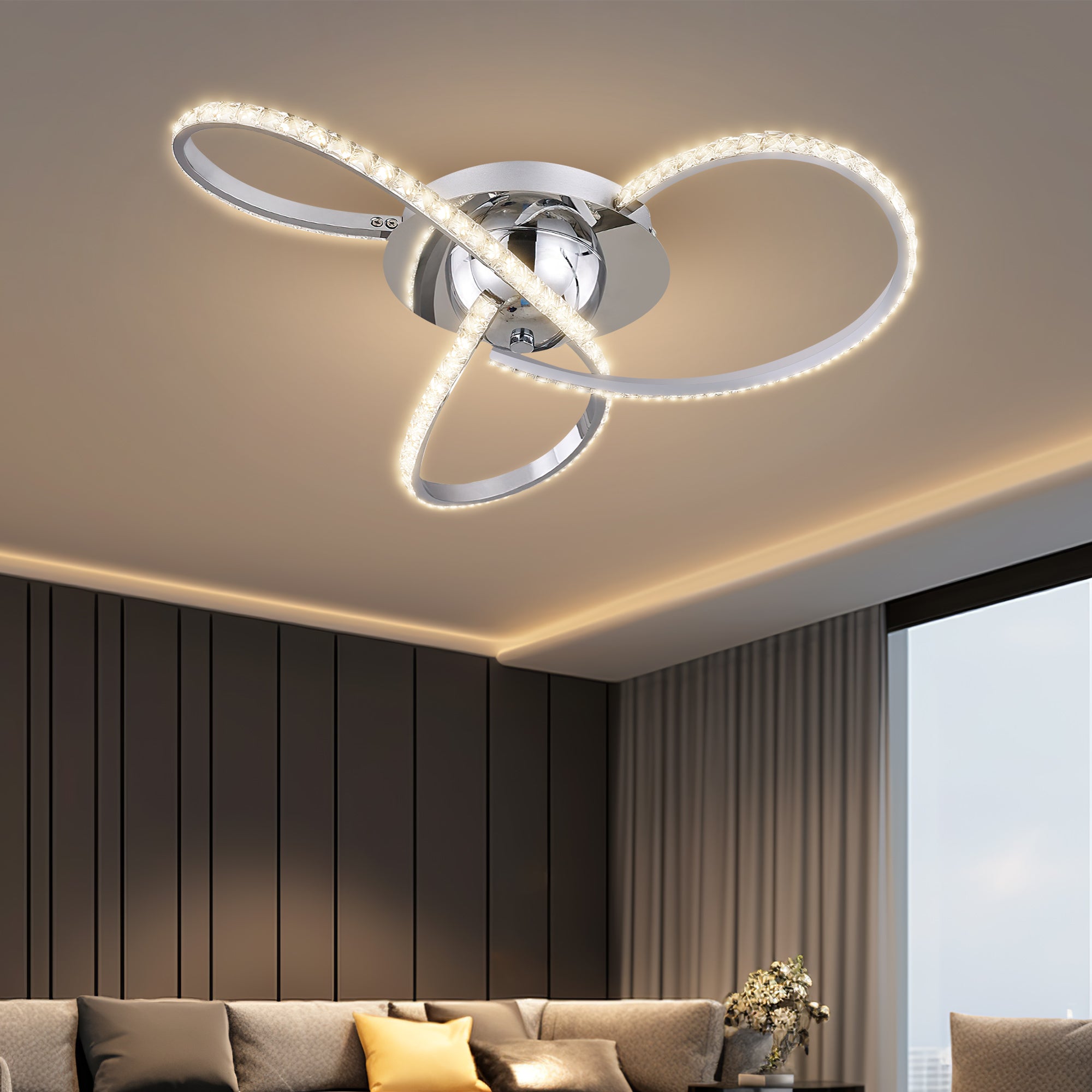Irie Dimmable 3 Lights LED Ceiling Light - Chrome 5