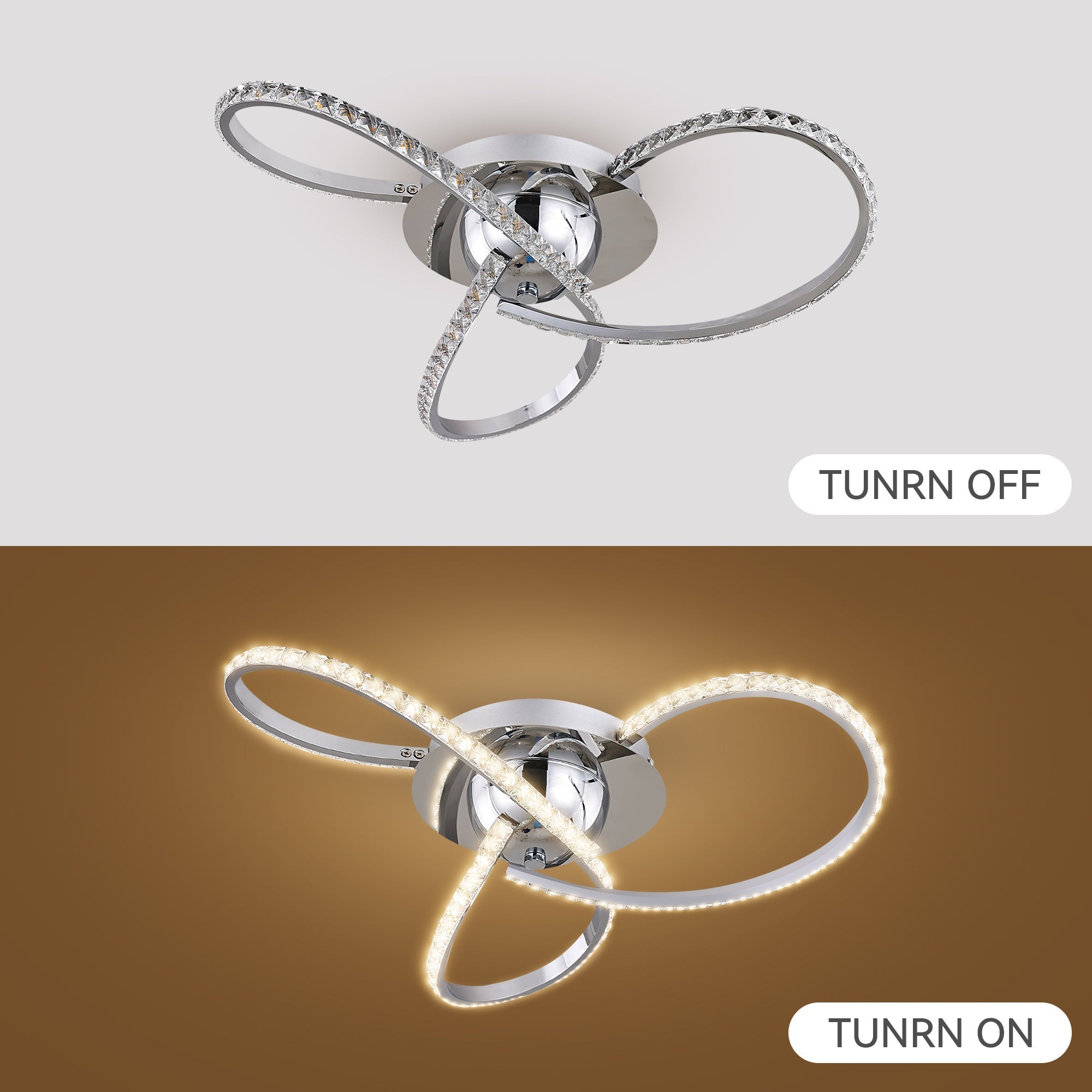 Irie Dimmable 3 Lights LED Ceiling Light - Chrome 8