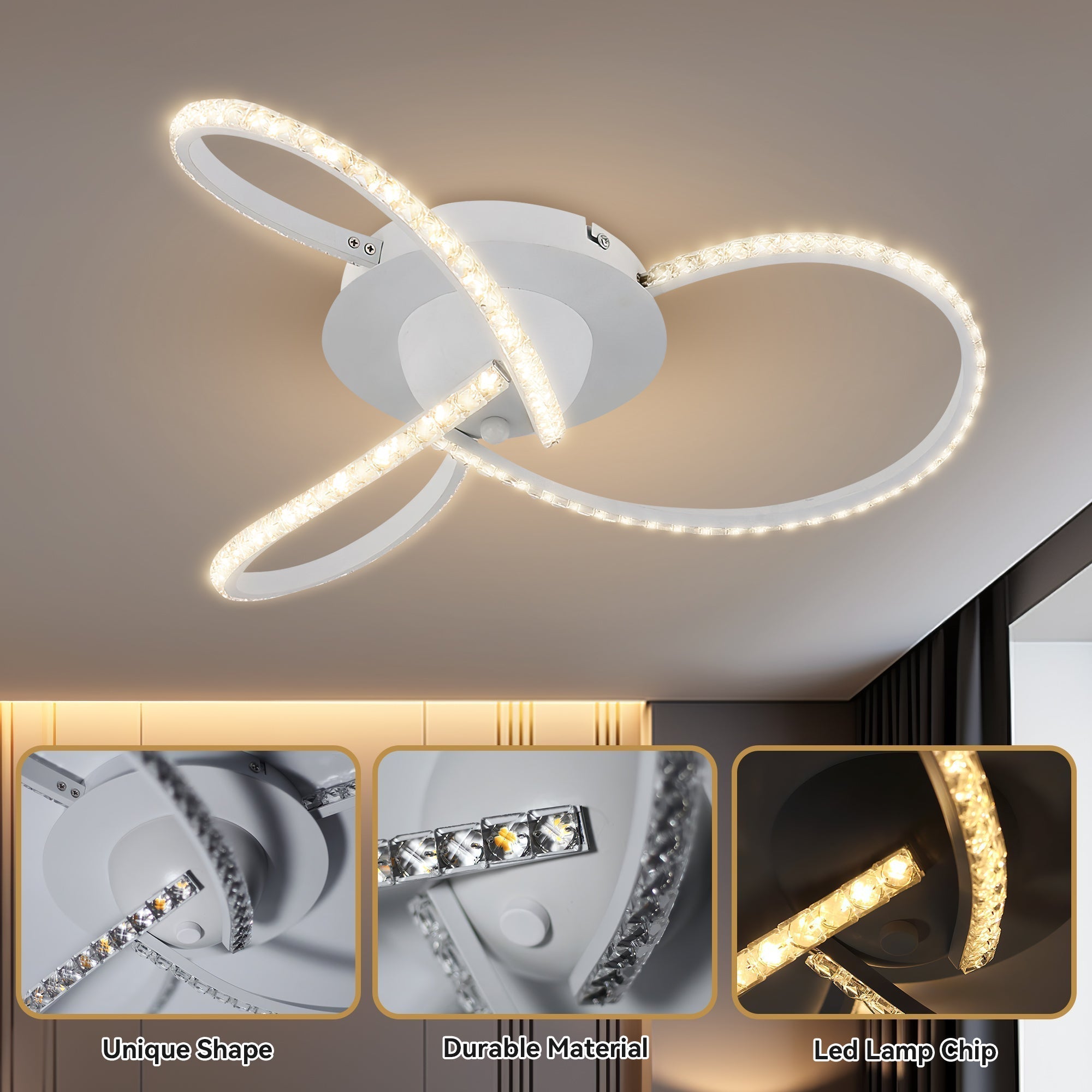 Irie Dimmable 3 Lights LED Ceiling Light - White 7