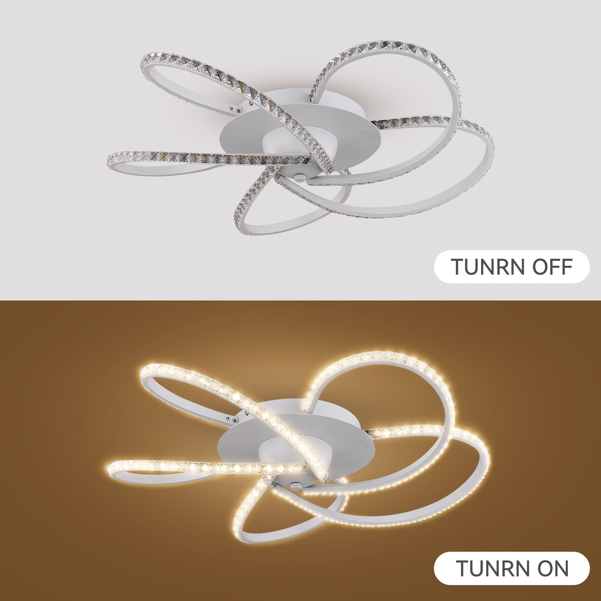 Irie Dimmable 5 Lights LED Ceiling Light - White 10