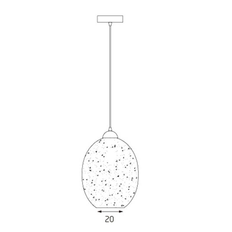 Moravian Glass Oval Pendant Light - Copper 5