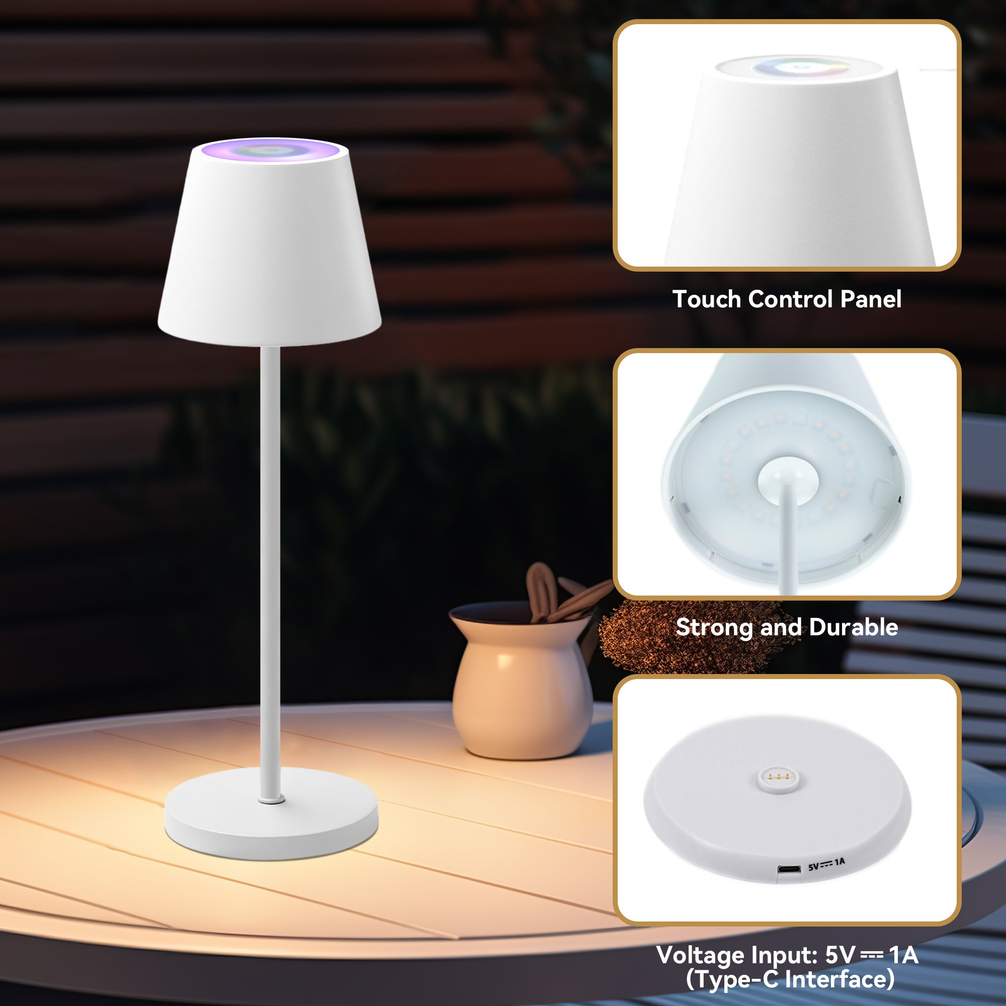 Enoki Portable RGB Table Lamp - White 10