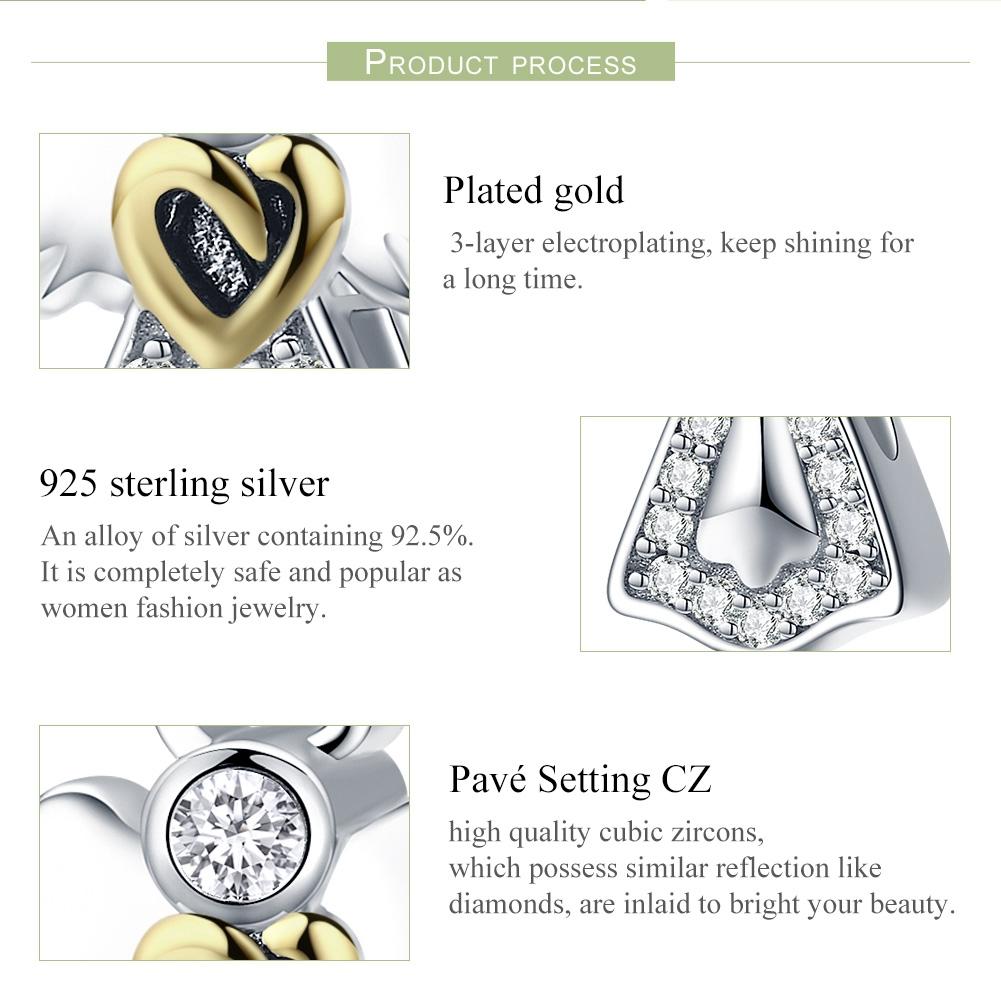 925 Sterling Silver Guardian Angel Diamond Pendant For Diy Bracelets 5