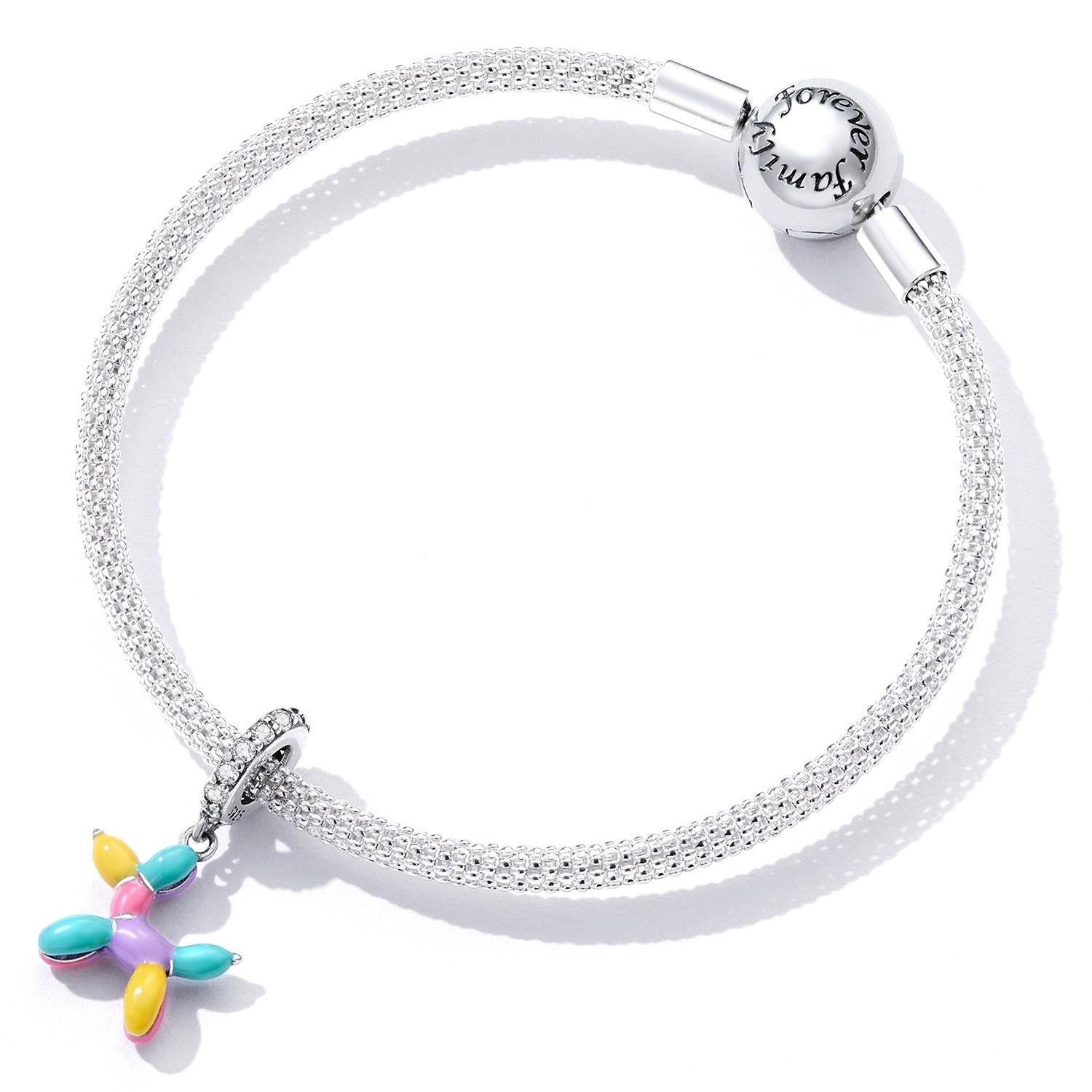 925 Sterling Silver Balloon Puppy Pendant For Bracelets & Necklaces 7