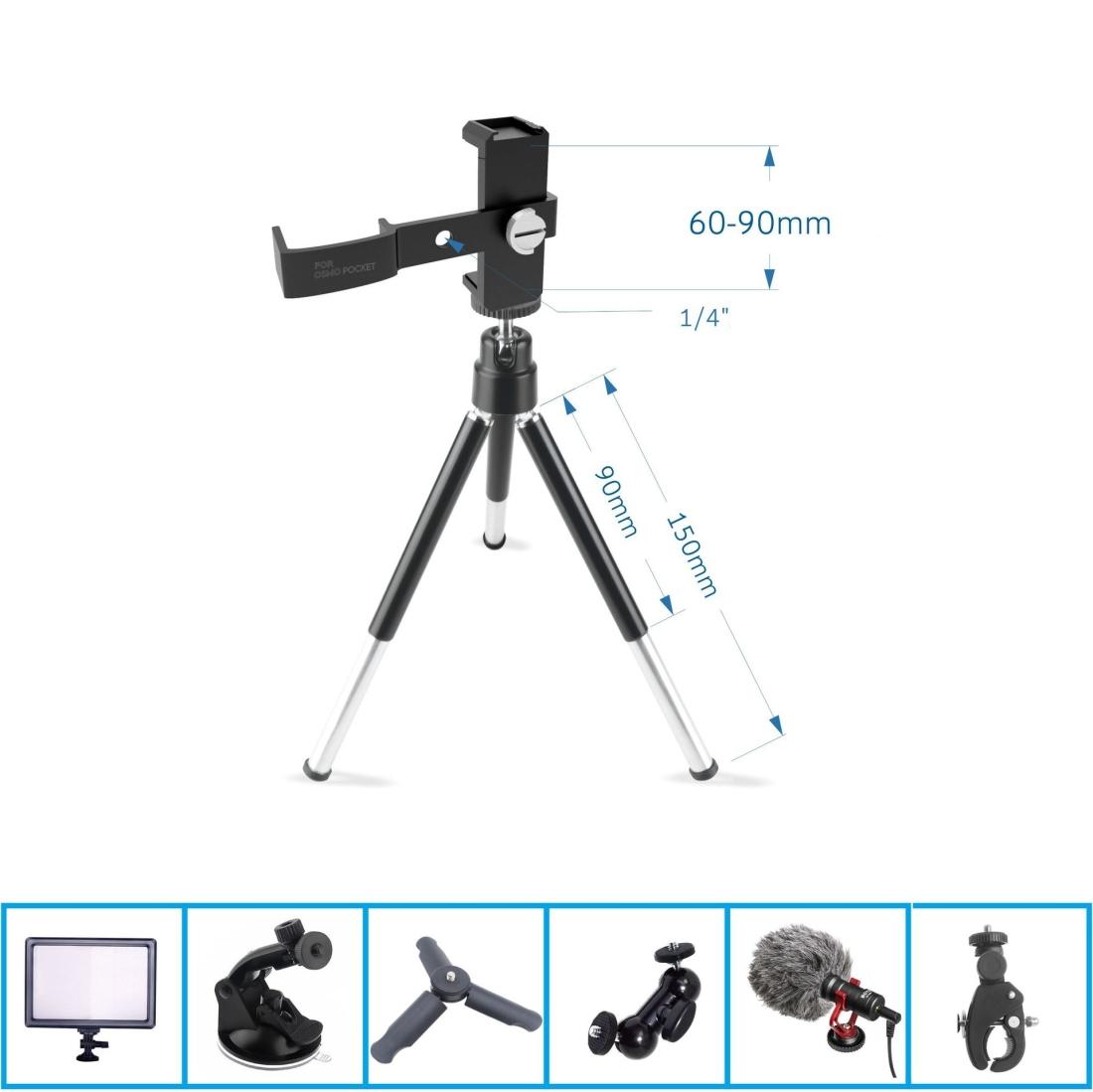 Versatile Aluminum Tripod for Dji Pocket - Multi-functional 3