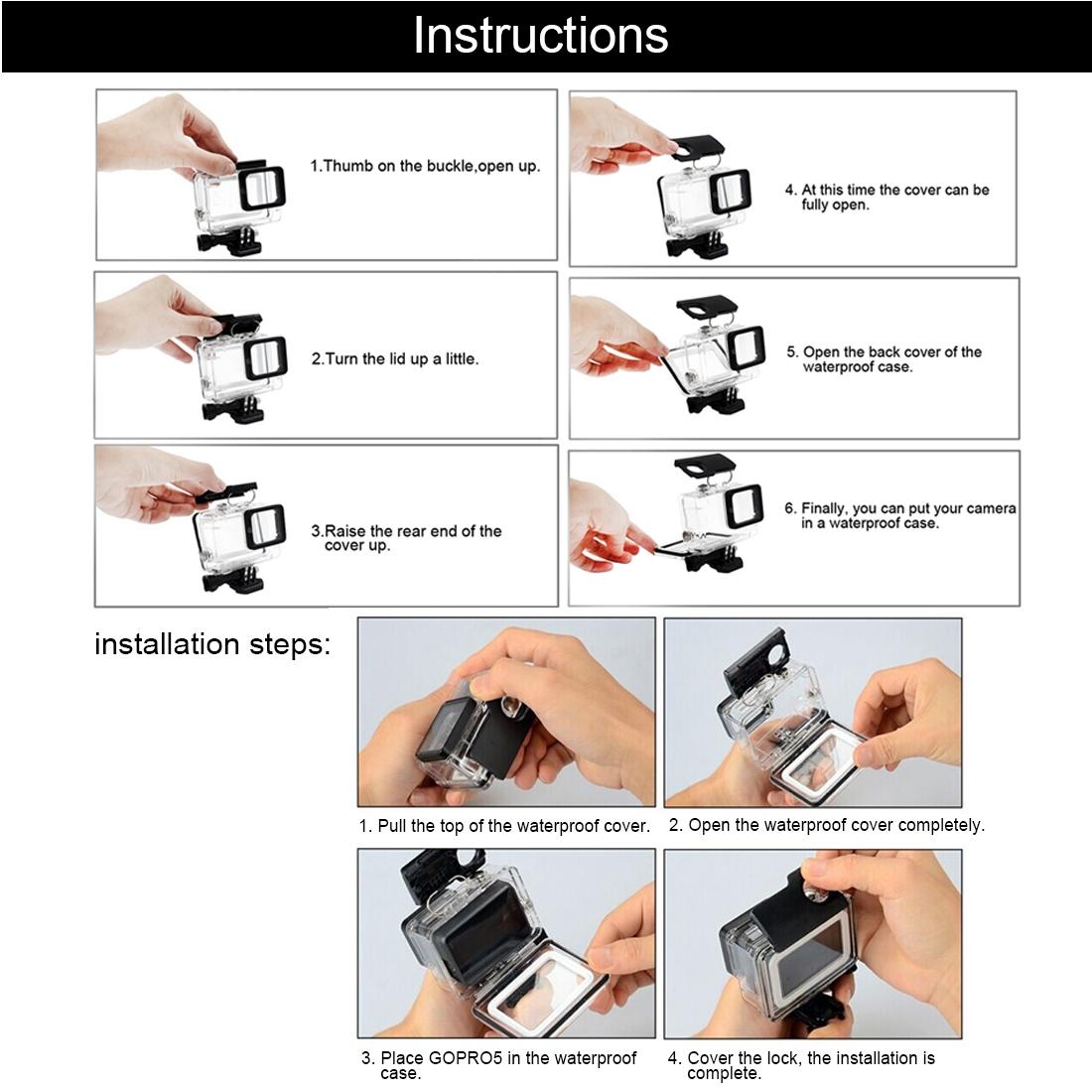 Waterproof Housing Case for Gopro Hero 6 / 5 - Easy Mounting and Lens Protection 5