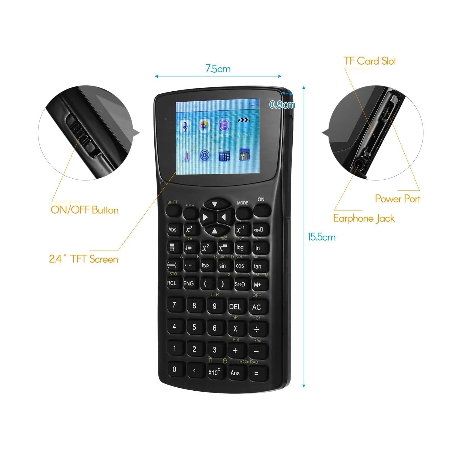 2.4 Inch Display Scientific Calculator Multi Function Record Sound Play Music & Video Browse Pictures 5