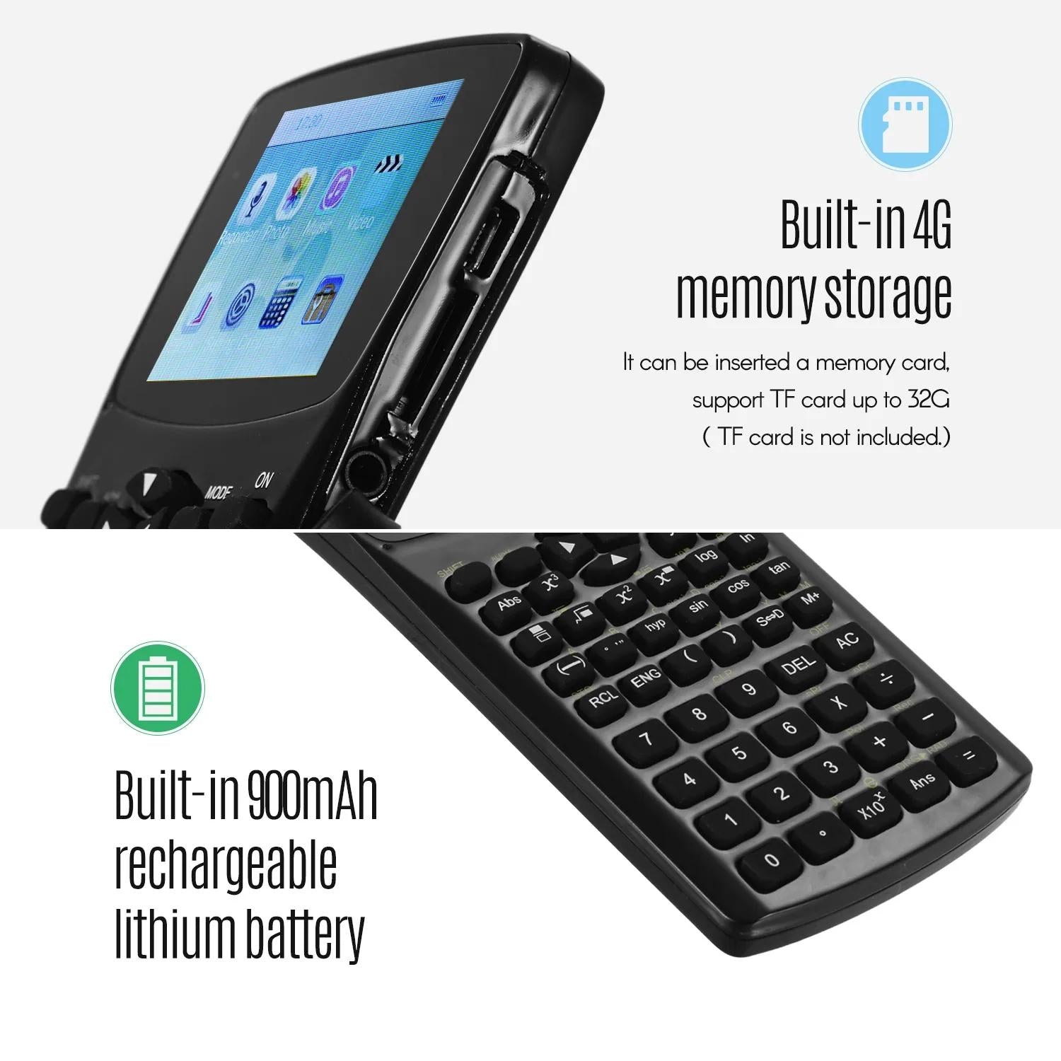 2.4 Inch Display Scientific Calculator Multi Function Record Sound Play Music & Video Browse Pictures 7