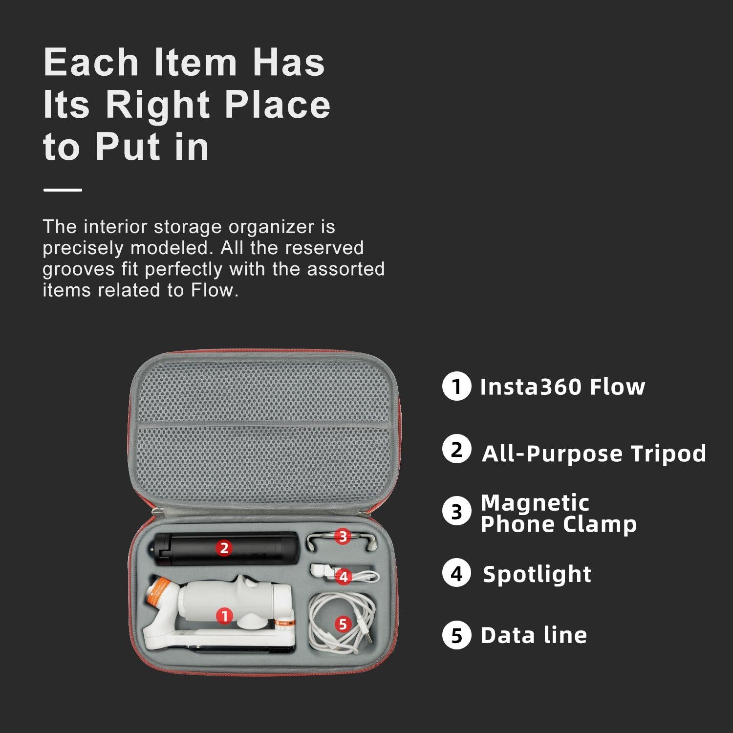 Insta360 Flow Gimbal Protector Bag - Magisn Medium Organizer 12