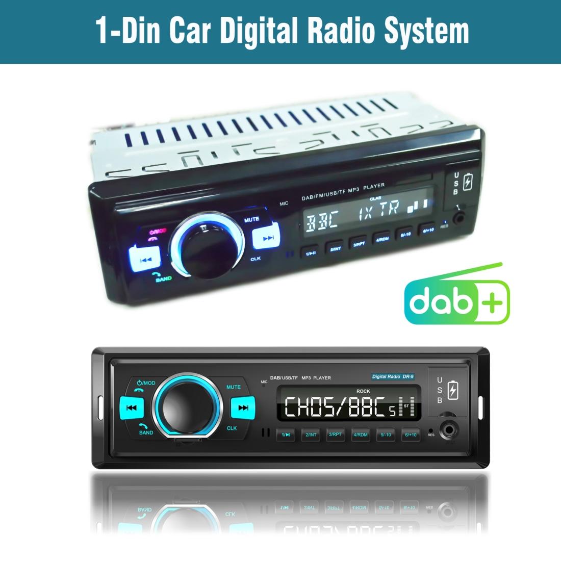 1-Din Car Dab Radio Player - Bluetooth Fm U Disk Mp3 Tf Card 3