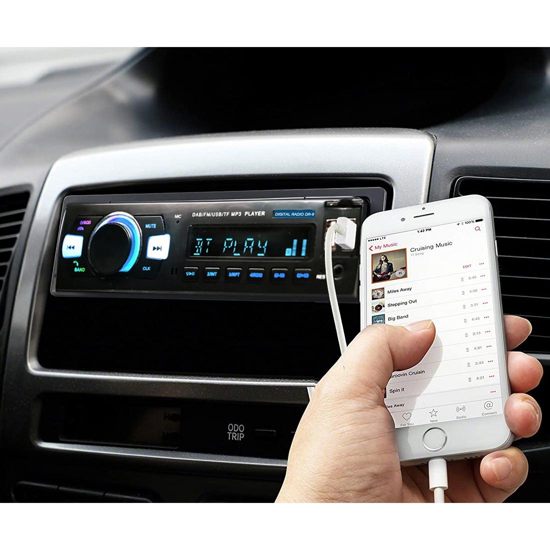 1-Din Car Dab Radio Player - Bluetooth Fm U Disk Mp3 Tf Card 9
