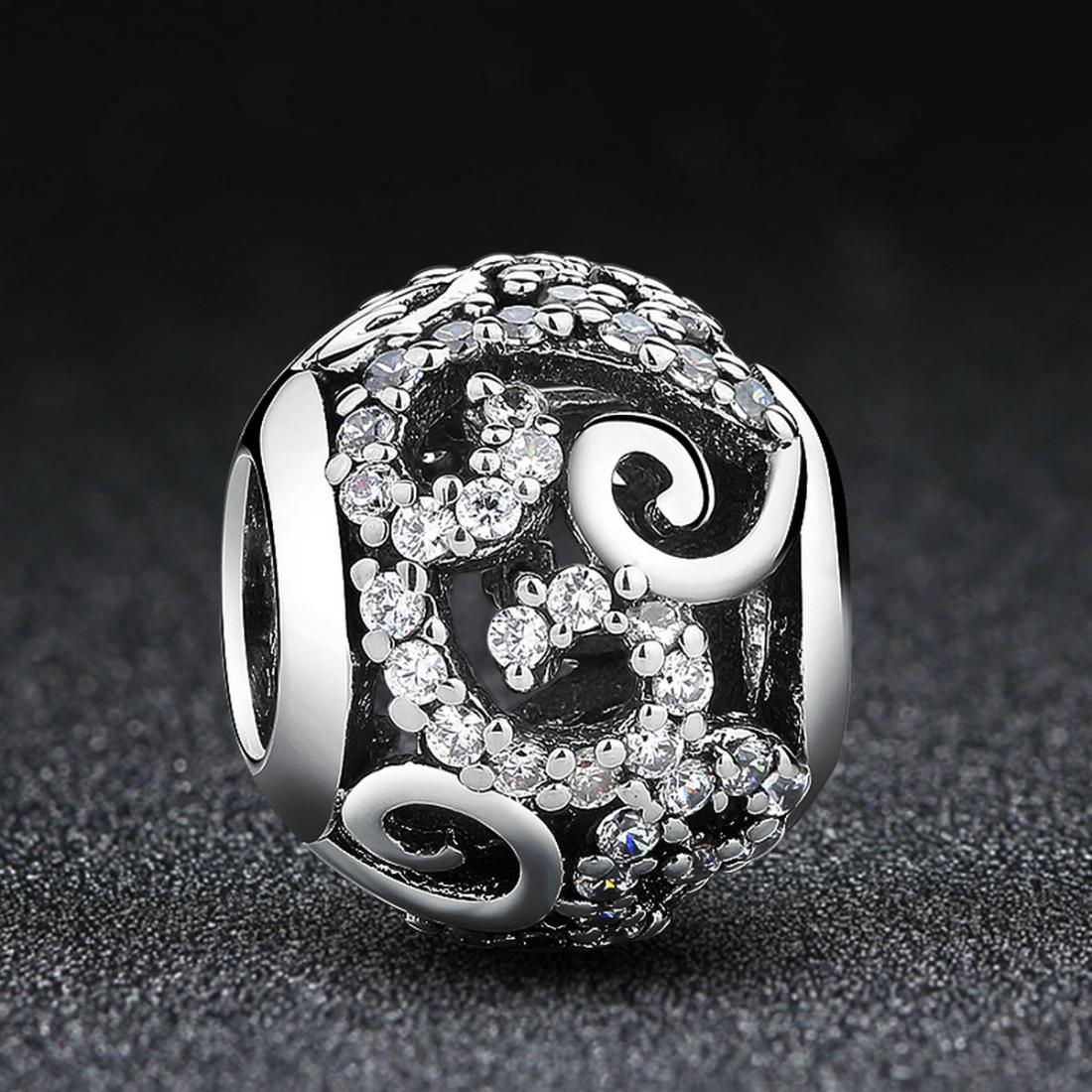 925 Sterling Silver Diamond Inlaid Bead Bracelet Accessory 4