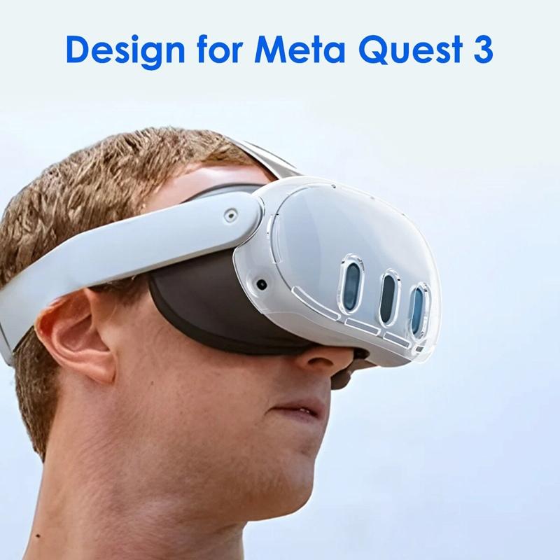 Glitter Protective Shell for Meta Quest 3 - 7 in 1 - 7 In 1 Ordinary Transparent Blue 3