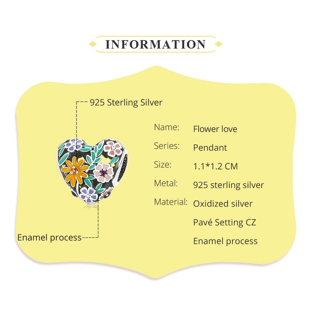 925 Sterling Silver Flower Heart Beads For Diy Bracelets & Necklaces 4