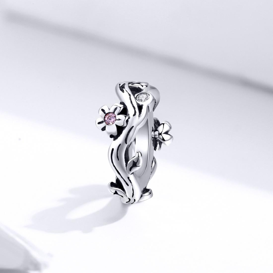 925 Sterling Silver Cherry Blossom Branch Pendant For Diy Bracelets And Necklaces 3