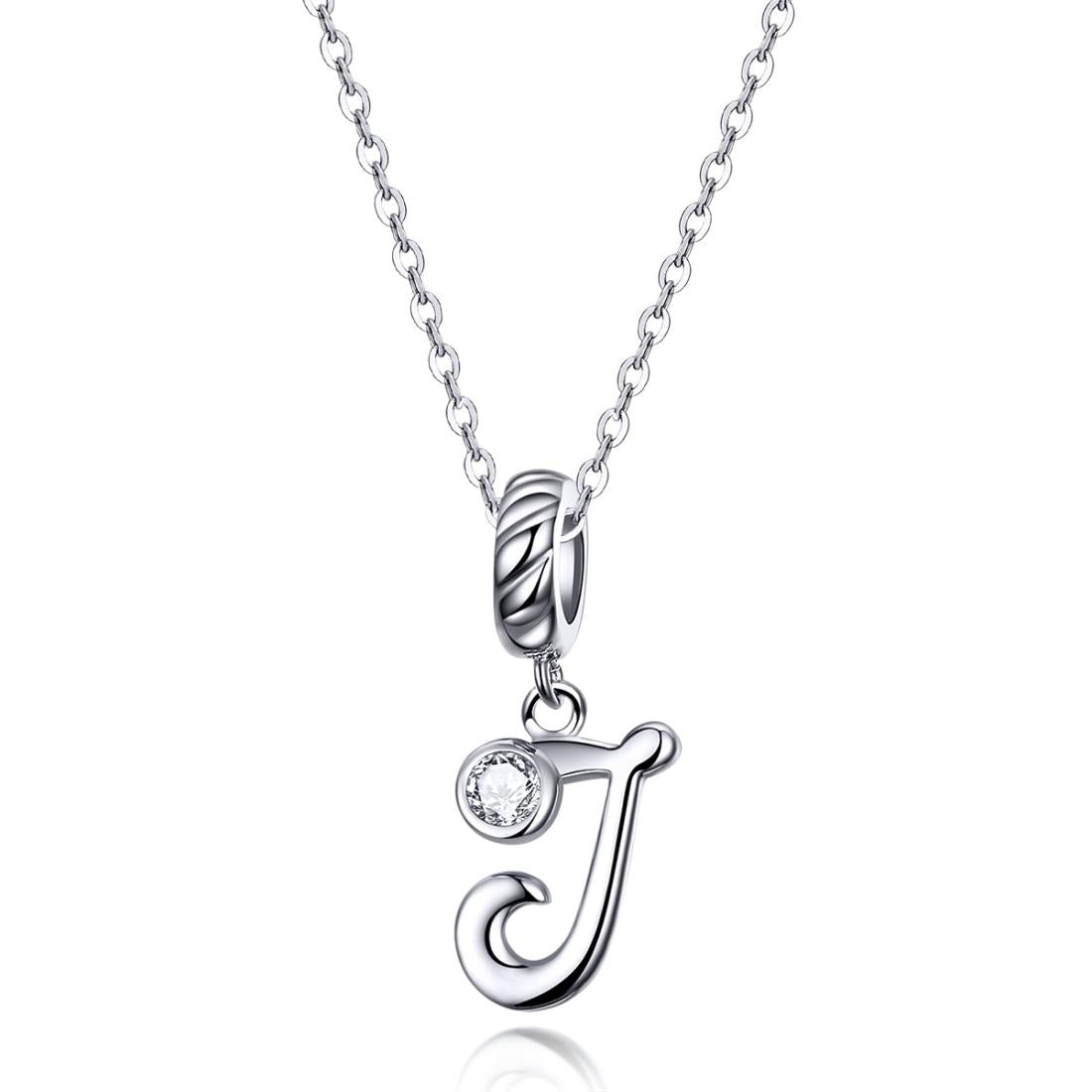 925 Sterling Silver Personalized Letter Pendant For Diy Bracelets & Necklaces Style - J 4