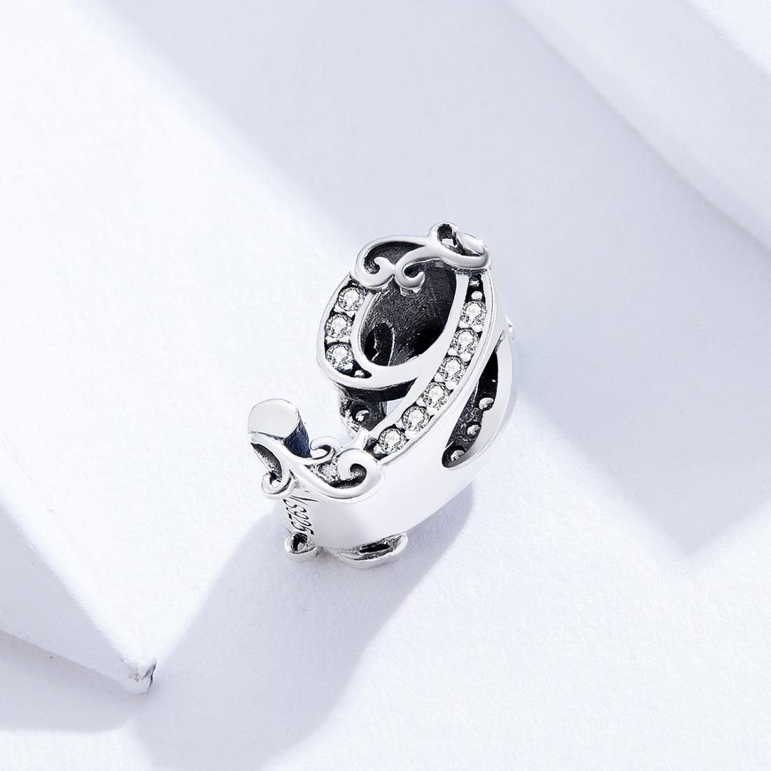 925 Sterling Silver Relief Number Series 0 9 Beads For Diy Bracelets And Necklaces Style - 9 4