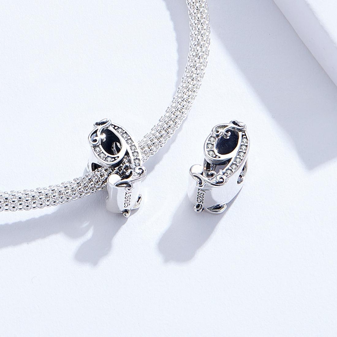 925 Sterling Silver Relief Number Series 0 9 Beads For Diy Bracelets And Necklaces Style - 9 6