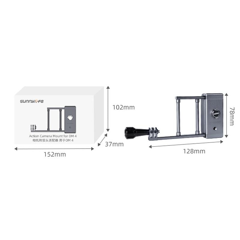 Aluminum Mount Plate Adapter for Dji Action / Gopro Hero9 / 8 Mobile 3 / Om4 Gimbal 4