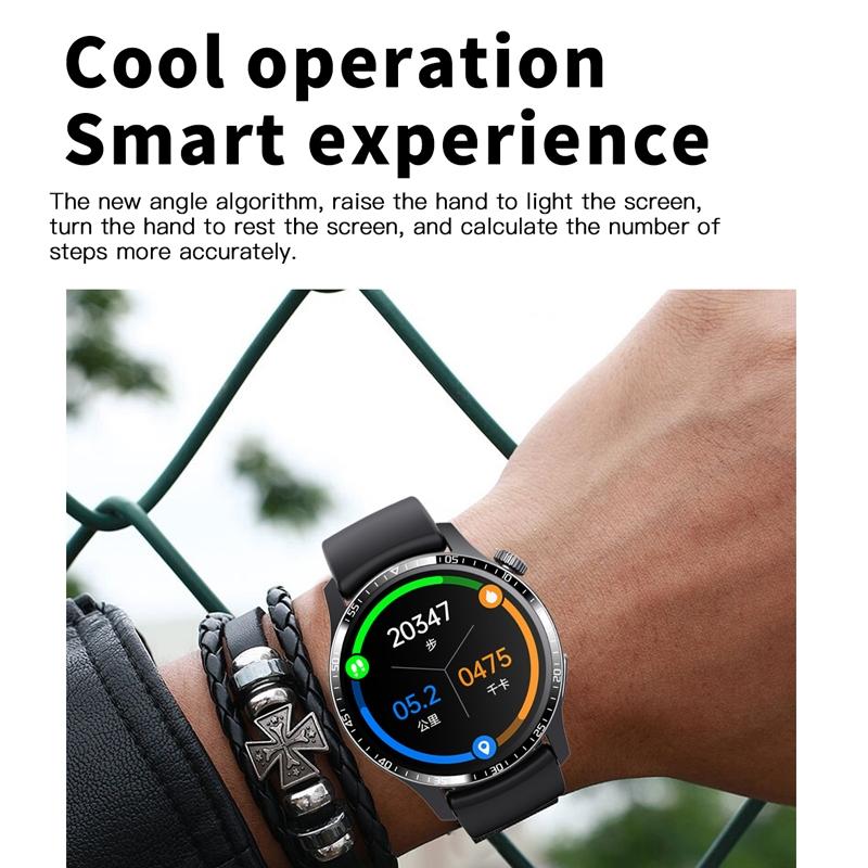 1.35 Inch Smart Watch Bluetooth Calls Health Monitoring 150+ Sports Black - Silver Bamboo 5
