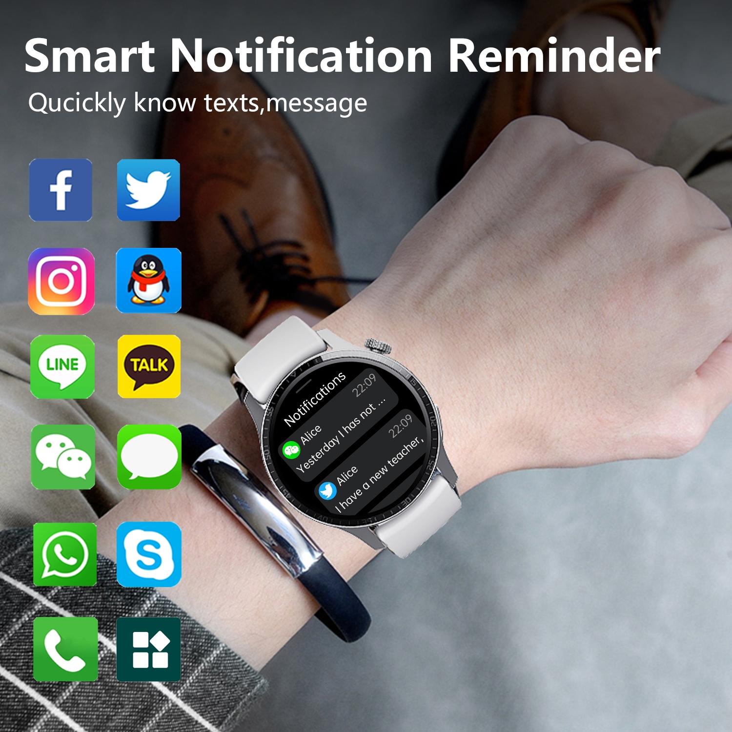 1.35 Inch Smart Watch Bluetooth Calls Health Monitoring 150+ Sports Black - Silver Bamboo 9