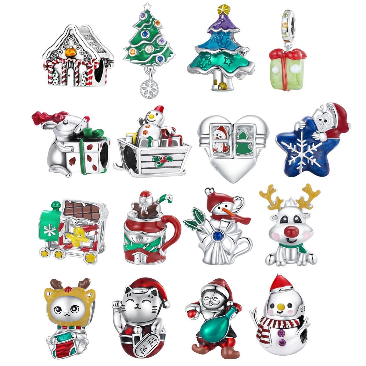 925 Sterling Silver Christmas Bead Diy Accessories 3