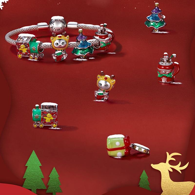 925 Sterling Silver Christmas Bead Diy Accessories 6