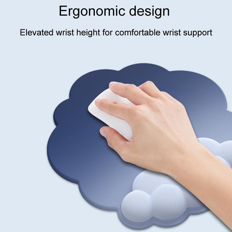 3 Piece Cloudy Gradient Memory Foam Wrist & Mouse Pad Set Blue+Gray - Green 3