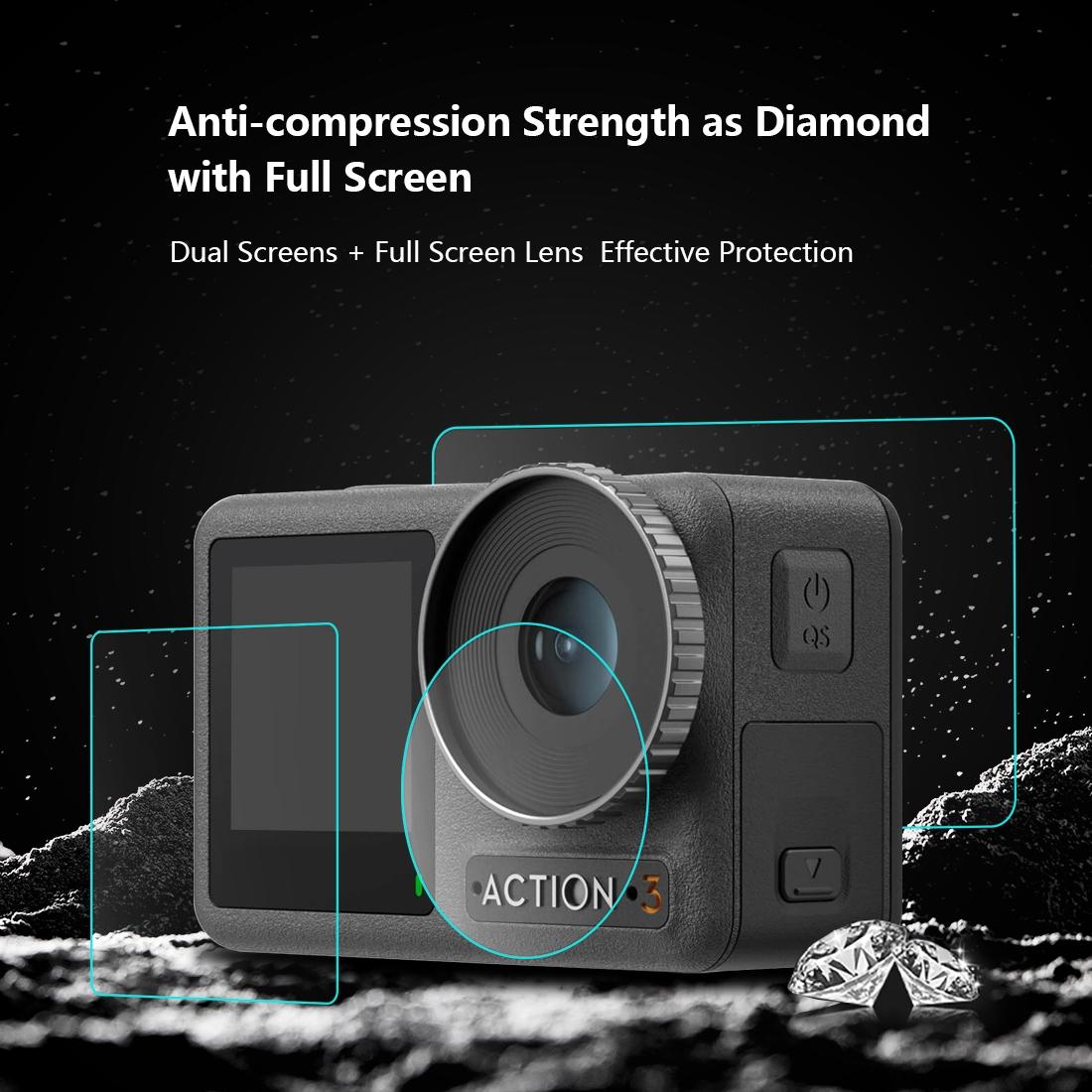 Tempered Glass Film Set for Dji Action 3 - 3-in-1 Protection for Front and Back Screens and Lenses 8