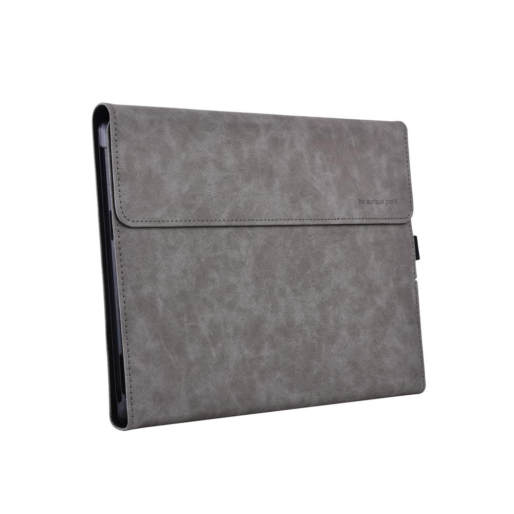 Light Gray Leather Tablet Case For Microsoft Surface Pro X With Power Bag - 13 Inch 3