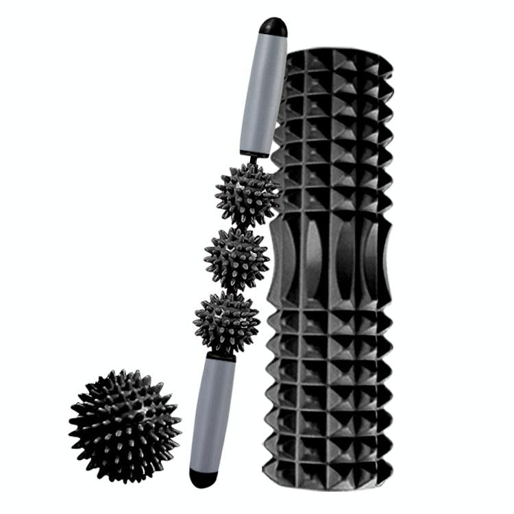 3-In-1 Eva Foam Roller Set 33Cm Length Black Crescent 3