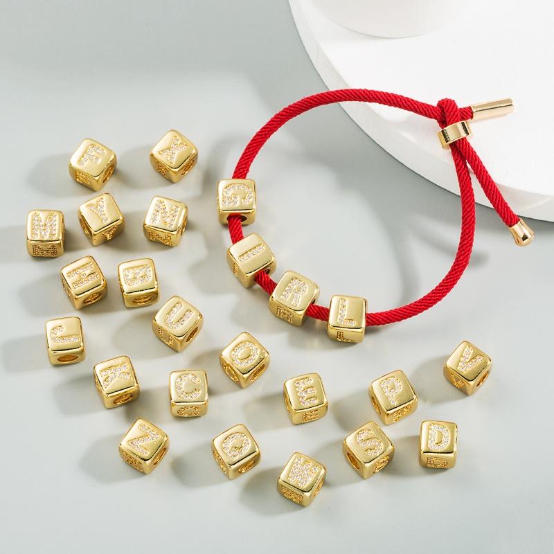 Brass Micro Inlaid Couple Red String Diy Bracelet Style - T 6