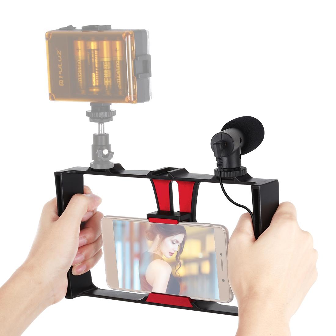 Smartphone Video Rig & Microphone Kit For Live Broadcast - Compatible With Iphone Galaxy Huawei Xiaomi Htc Lg Google And More - Blue 10