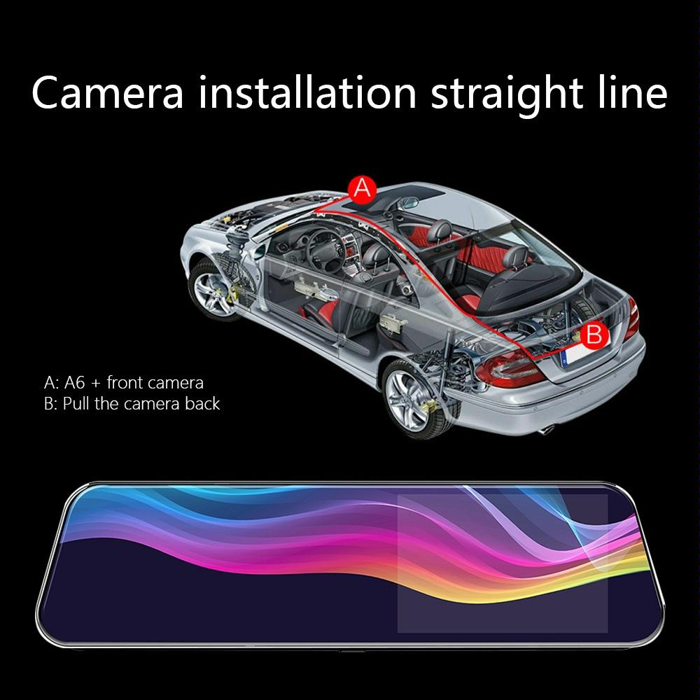 Hd Dual Record Lens Car Rear View Mirror with 5 Screen - A6 Driving Recorder 6