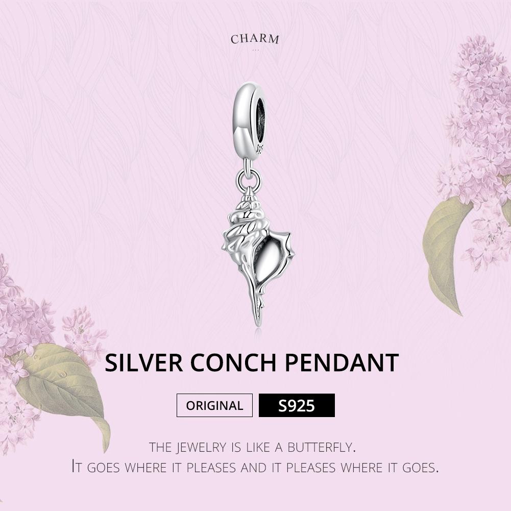 925 Sterling Silver Conch Pendant For Diy Bracelets & Necklaces 3
