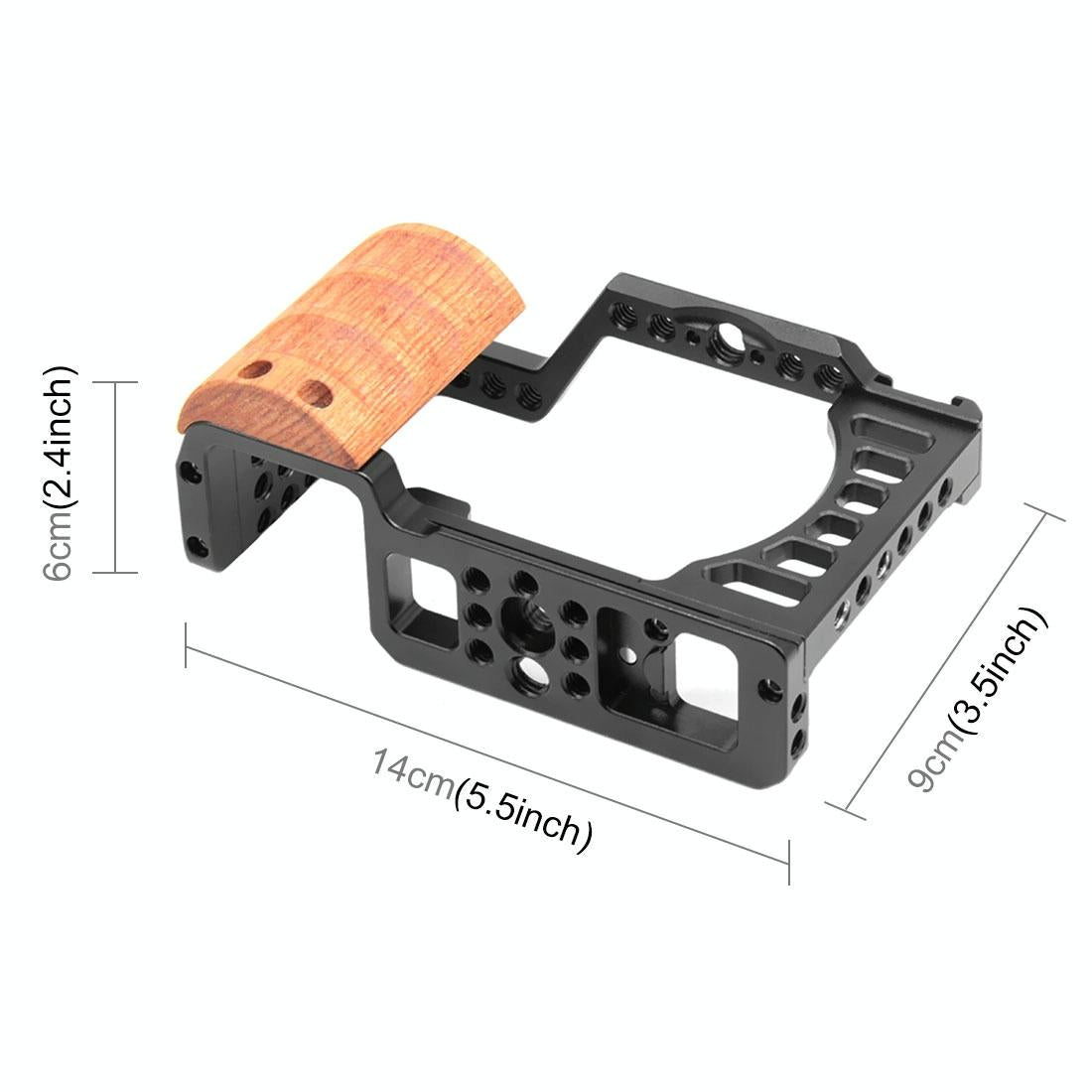 Wood Handle Metal Camera Cage For Sony Alpha 7C Stabilizer Rig 3