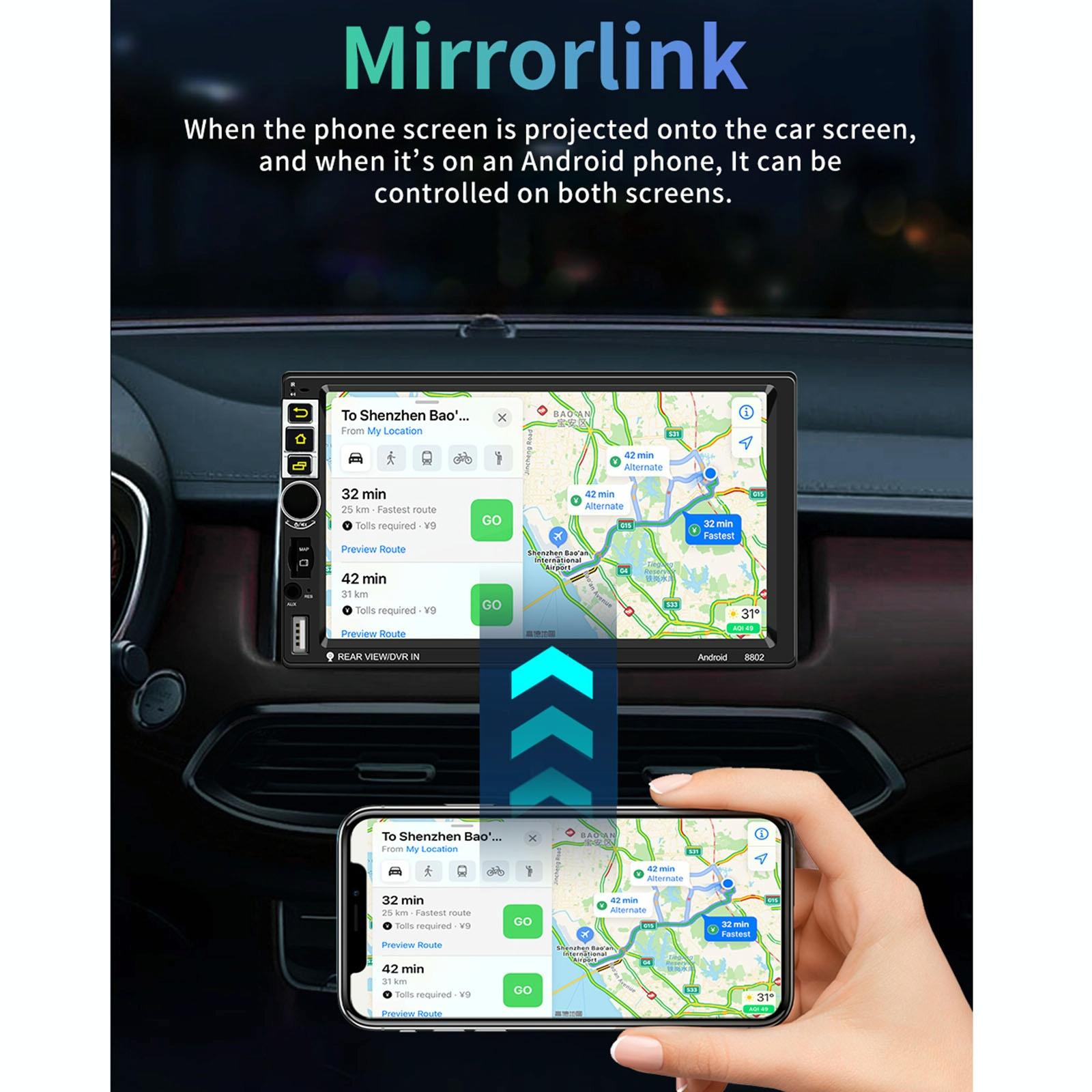 7 Inch Car Android Player Gps Navigation Bluetooth Fm Radio Carplay Mirror Link Wifi Steering Wheel Control 4