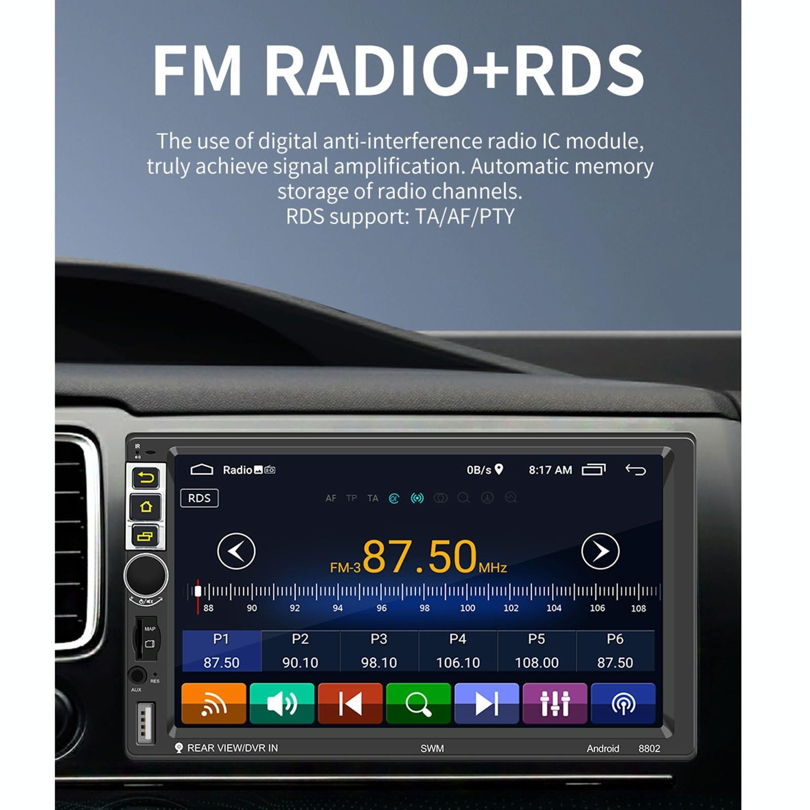 7 Inch Car Android Player Gps Navigation Bluetooth Fm Radio Carplay Mirror Link Wifi Steering Wheel Control 6