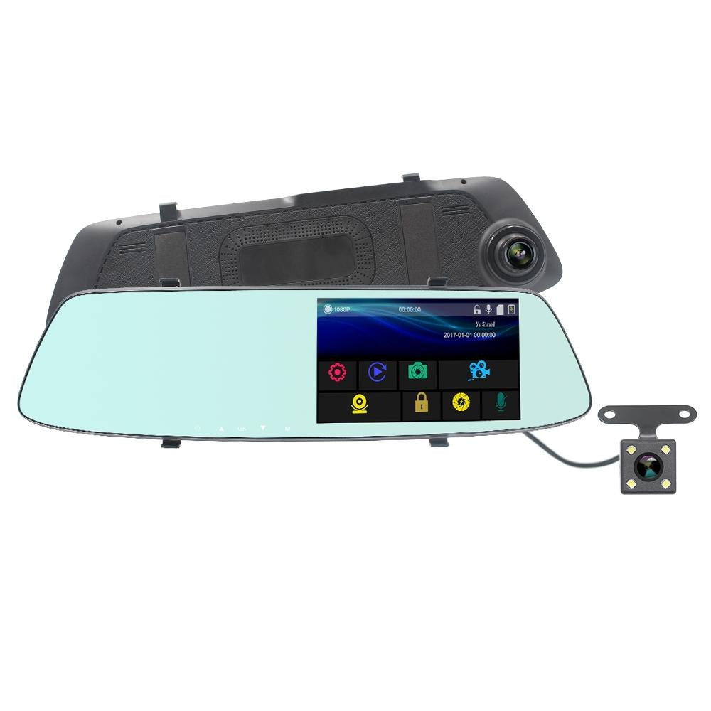 5 Lcd Touch Screen Rear View Mirror Car Recorder with Separate Camera 3