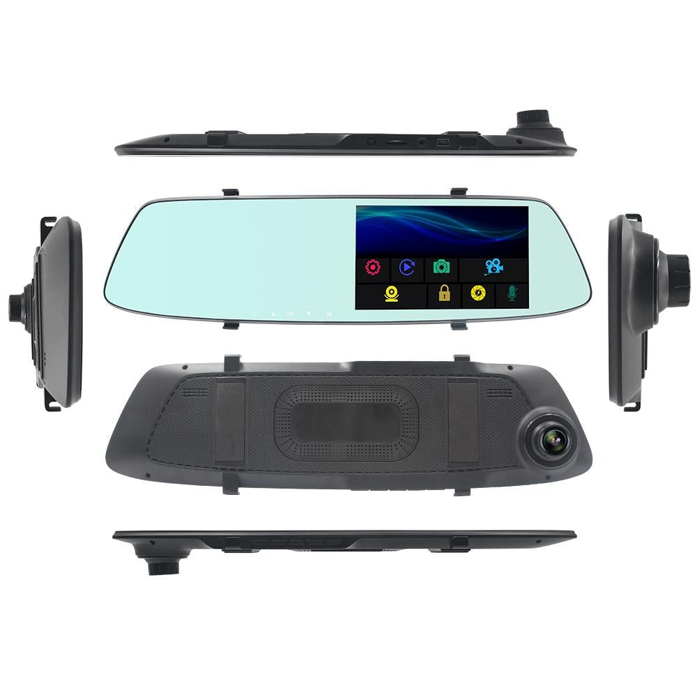 5 Lcd Touch Screen Rear View Mirror Car Recorder with Separate Camera 9
