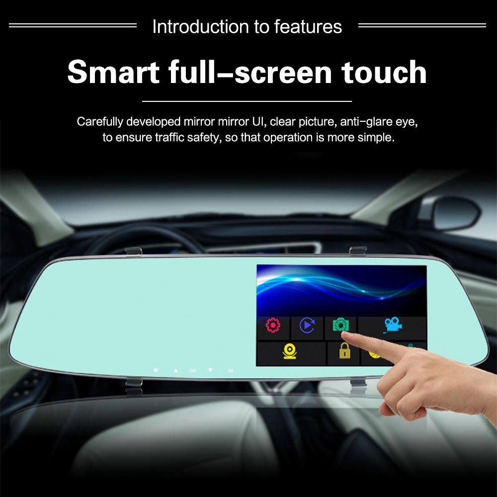 5 Lcd Touch Screen Rear View Mirror Car Recorder with Separate Camera 13
