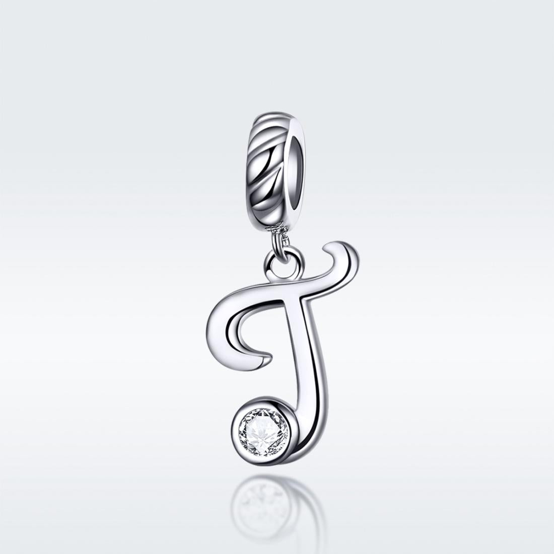 925 Sterling Silver Personalized Letter Pendant For Diy Bracelets And Necklaces Style - T 3