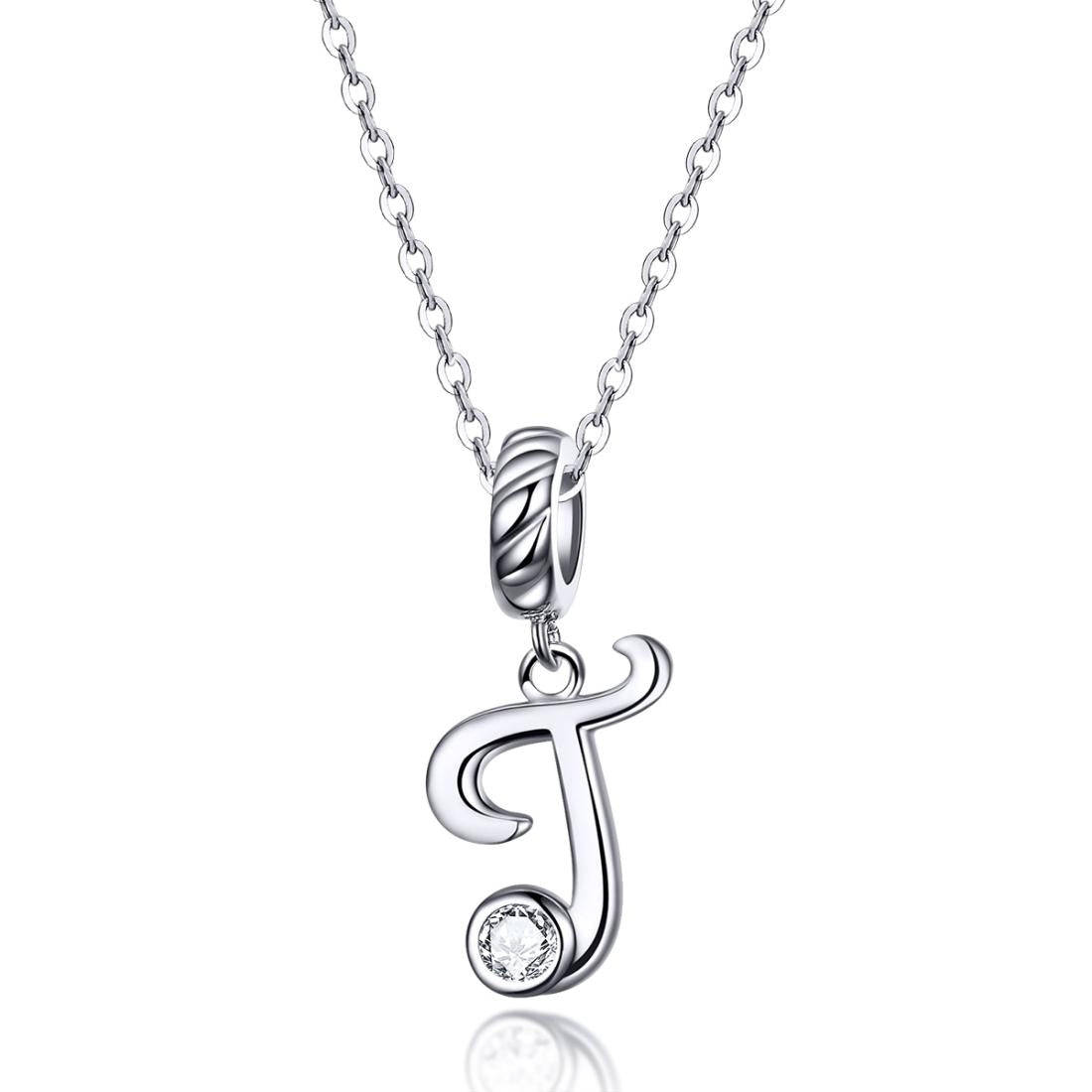 925 Sterling Silver Personalized Letter Pendant For Diy Bracelets And Necklaces Style - T 4