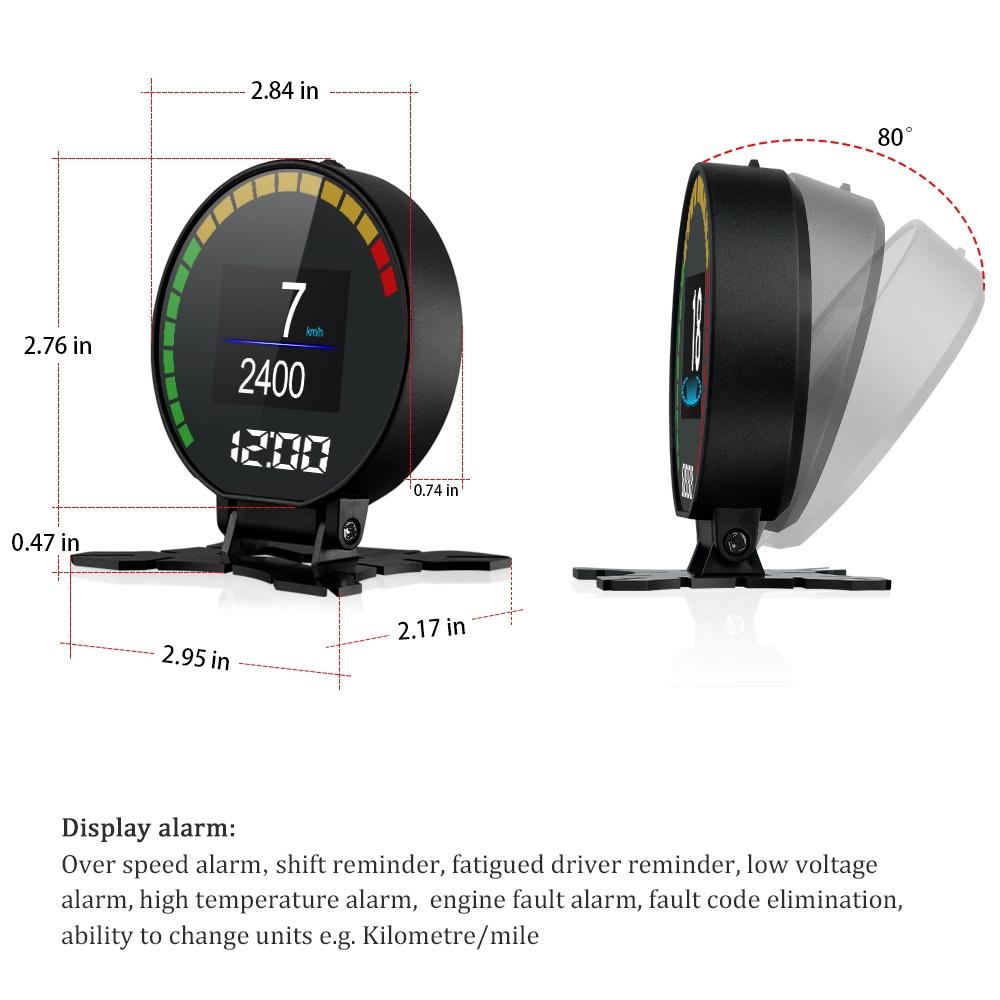 Car Hud Head Up Display Water Temp Speed Voltage 3