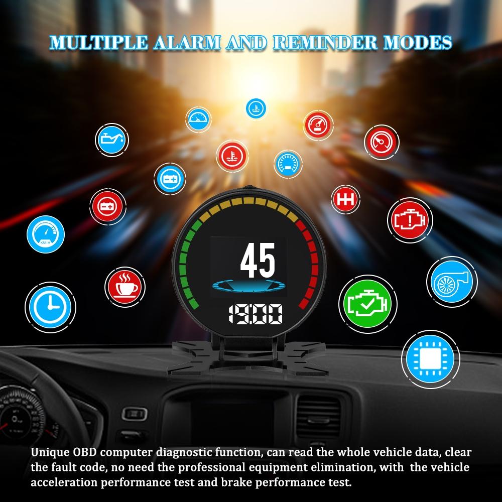 Car Hud Head Up Display Water Temp Speed Voltage 5