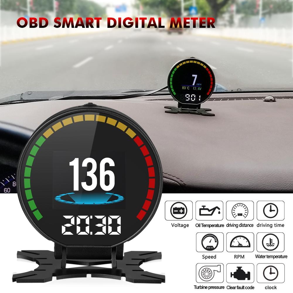 Car Hud Head Up Display Water Temp Speed Voltage 9