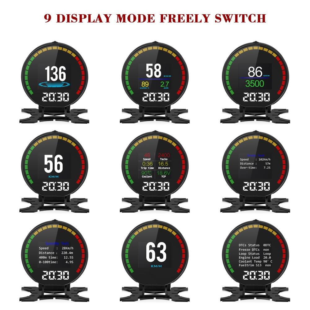 Car Hud Head Up Display Water Temp Speed Voltage 12